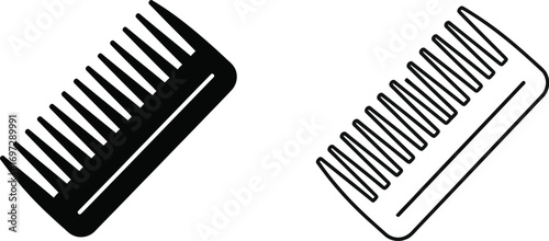 Vector hair comb illustration grooming beauty tool editable vector