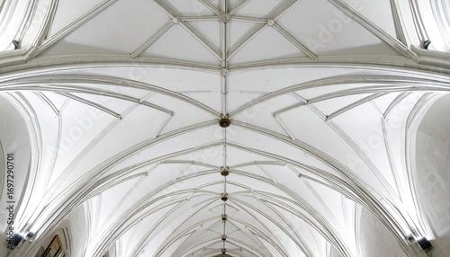 White Ribbed Vault Ceiling Architectural Detail