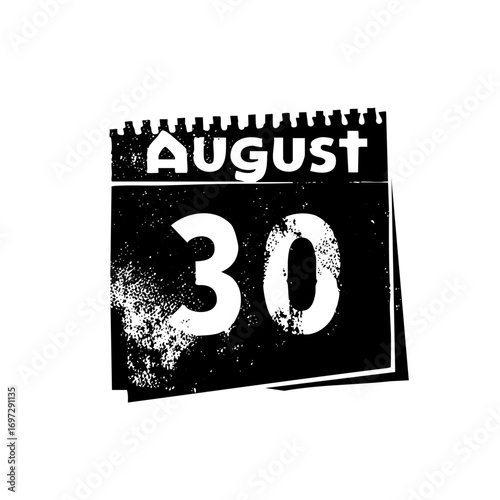 Vector August 30th Calendar Date