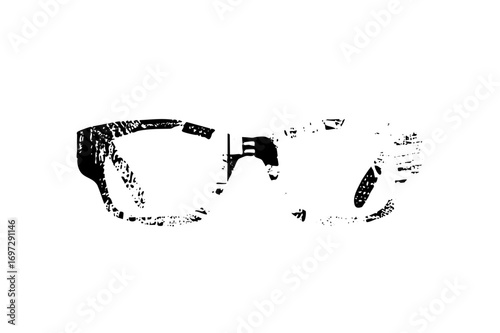 Vector Abstract face with stylized sunglasses.