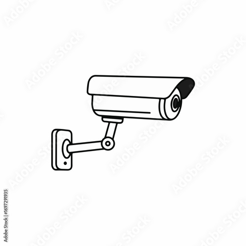 Modern surveillance camera monitoring property and ensuring security protection for homes and businesses, capturing clear footage
