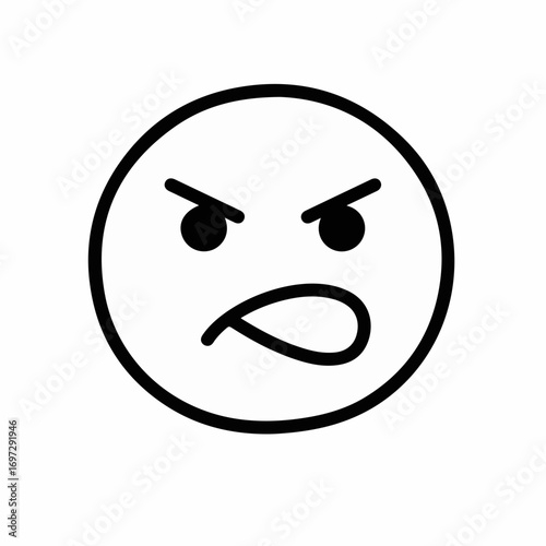 Furious emoji face showing anger and frustration with sharp, aggressive expression perfect for expressing strong negative emotions