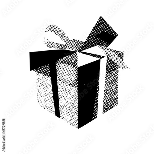 Vector Festive gift box with ribbon