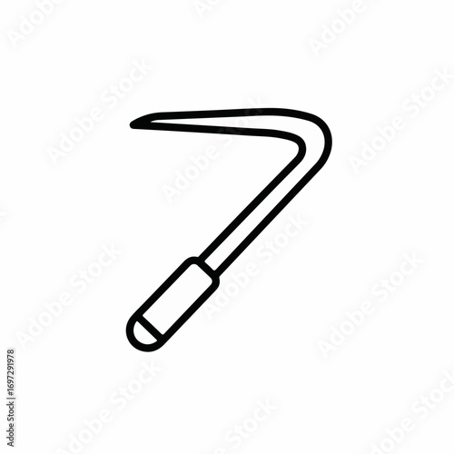 Elegant curved sickle tool for harvesting crops, gardening, and agricultural tasks, embodying traditional farming and rural life with a clean, modern aesthetic.