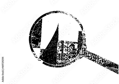 Vector Magnifying Glass Inspects Industrial Buildings Vector
