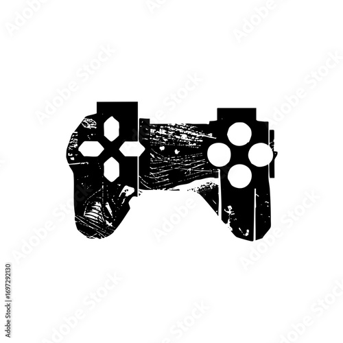 Vector Black gamepad controller with textured details.