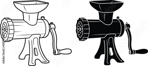 Meat grinder vector illustration and black design editable vector