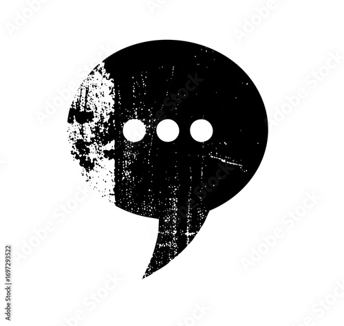 Vector Abstract speech bubble with ellipsis points.