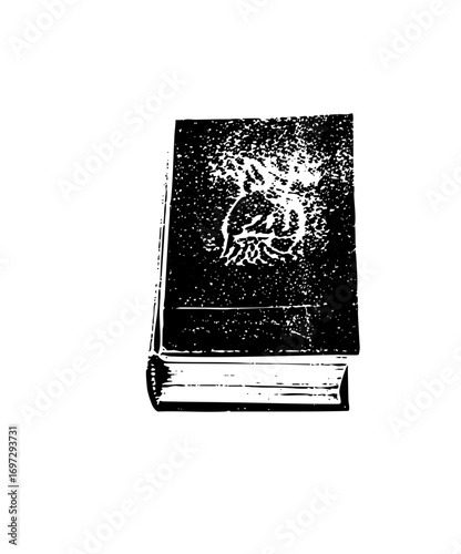 Vector Vintage book featuring a stylized heart .