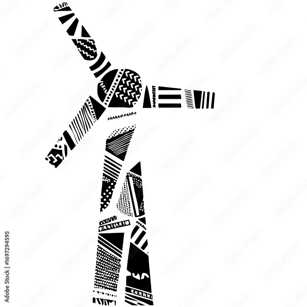 Obraz premium Vector Abstract hand gesture with geometric shapes.