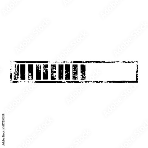 Vector Grunge Rectangular Stamp with Textured Bars