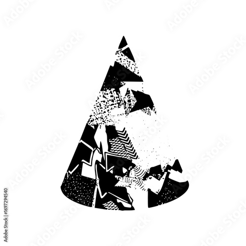 Vector Abstract mountain and animal head .