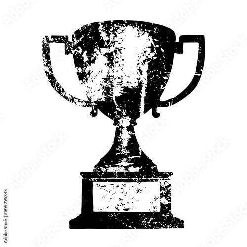 Vector Distressed trophy showcases achievement and victory.