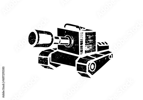 Vector Vintage film camera with a distressed texture.