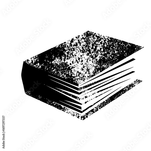 Vector Distressed book with open pages