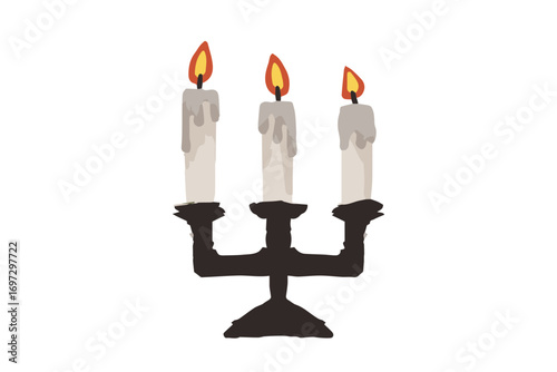 cute and stylish storybook candle illustration for halloween