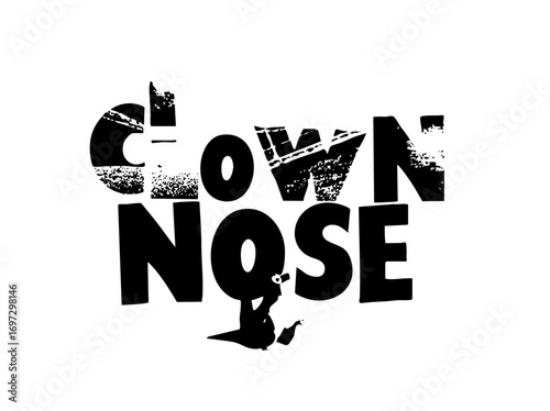 Vector Stylized Clown Nose Typography with Broken Lettering