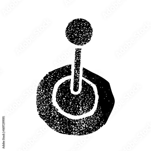 Vector Abstract power button with a dotted texture.