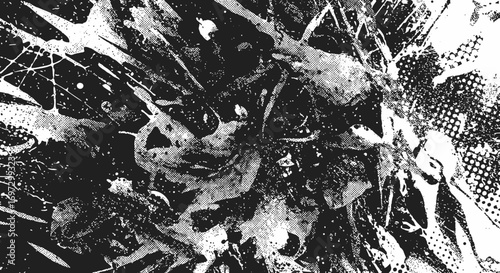 Black and white image shows a jumbled mess of organic material.