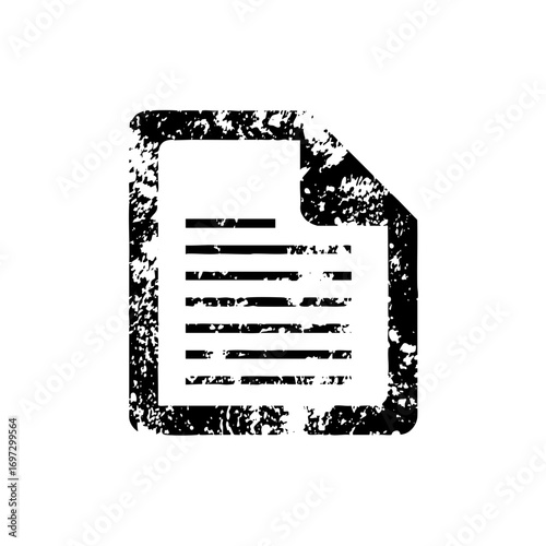 Vector Distressed document with redacted lines represents confidential information.