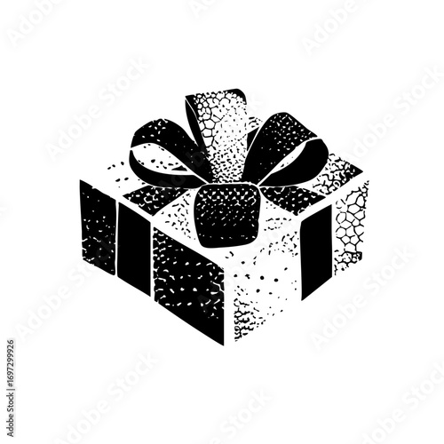 Vector Festive gift box with ribbon
