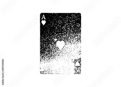 Vector Distressed Ace of Hearts Playing Card