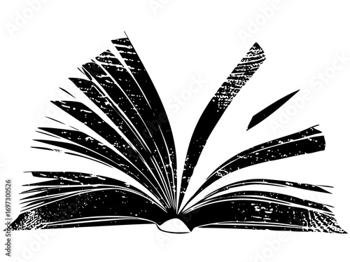 Vector Open book with fanned pages .