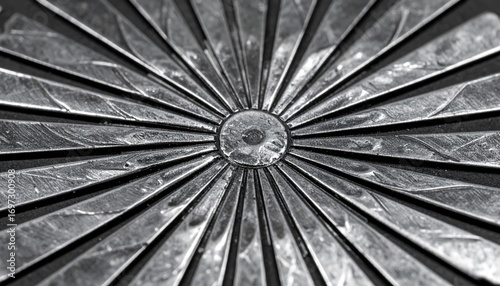 Silver Sunburst Engraving Detail with Fine Microlines