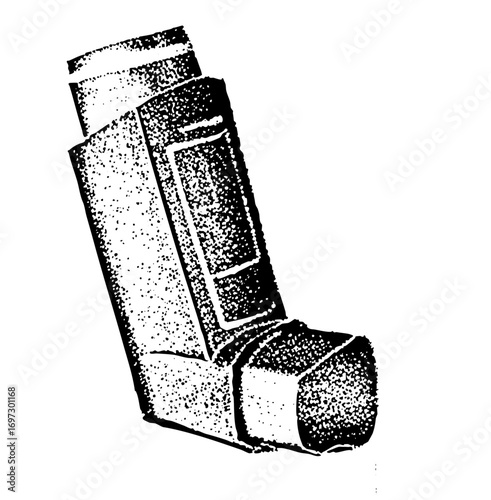 Vector Detailed of a medical inhaler device.