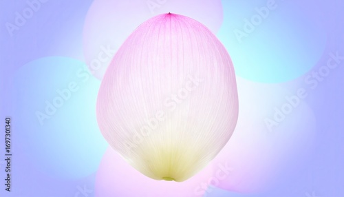 Single Delicate Pink and White Flower Petal on Pastel Background