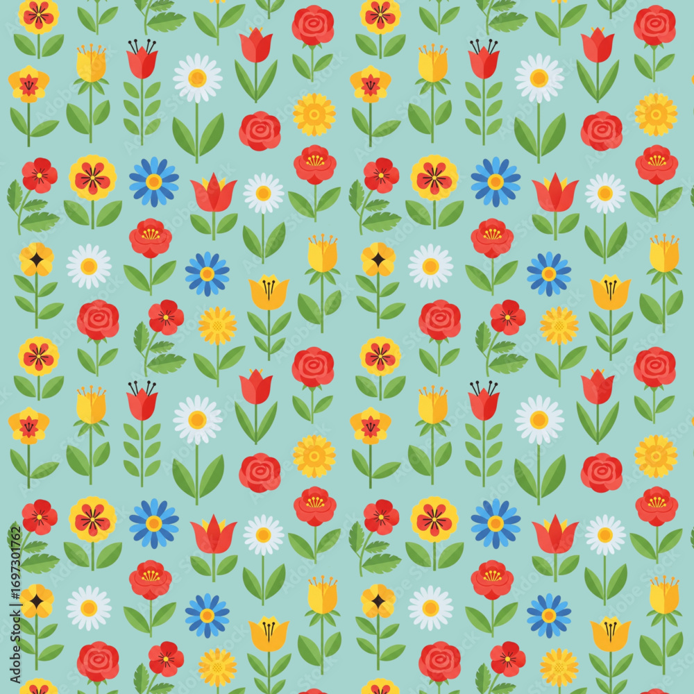 Fototapeta premium seamless background with flowers
