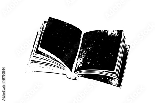 Vector Detailed of an open book with textured pages.