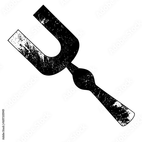 Vector Abstract black of a stylized pitchfork symbol.