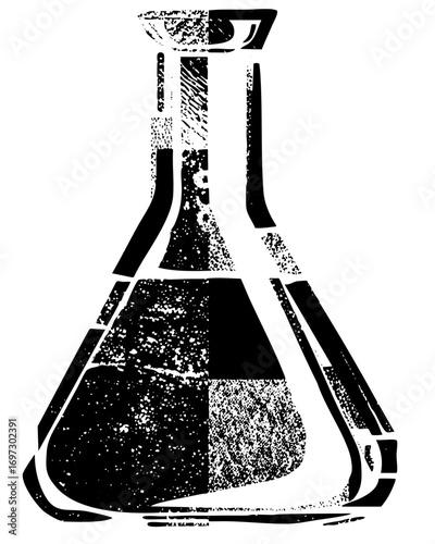 Vector Distressed flask with a textured style.