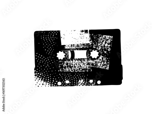 Vector Distressed Cassette Tape