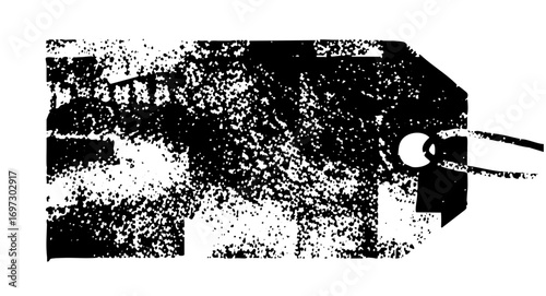 Vector Abstract tag with a hole for string attachment.
