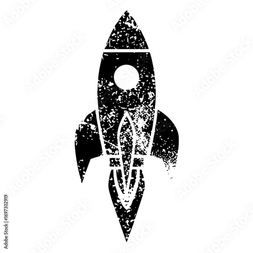 Vector Distressed ship with a vintage aesthetic.