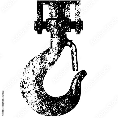 Vector Detailed black hook with a robust lifting mechanism.