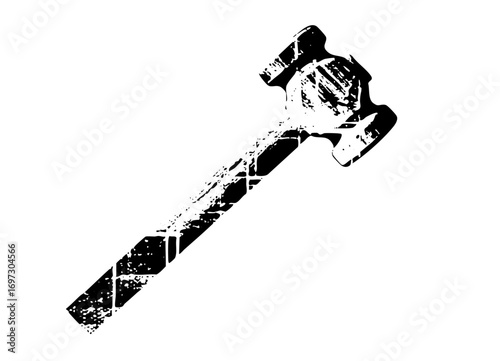 Vector Distressed hammer with a rugged textured .