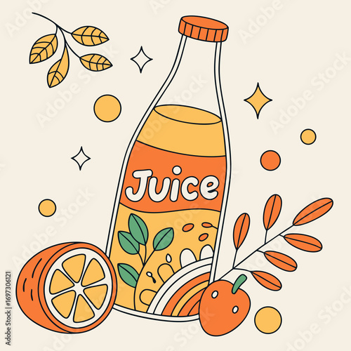 vector illustration of an orange juice