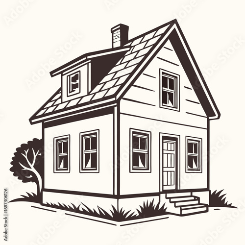 sketch of a house vector