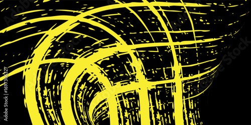Yellow black brush stroke pattern car sticker, abstract banner, sporty lines, yellow black color combination, brush stroke pattern, grunge motorsport racing design, Eps 10.