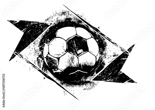 Vector Dynamic soccer ball with abstract geometric shapes.