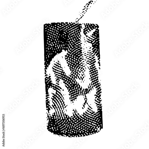 Vector Detailed of a burning cylindrical candle with dripping .