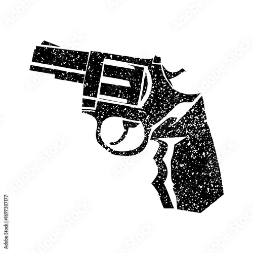 Vector Distressed revolver with a gritty textured aesthetic.