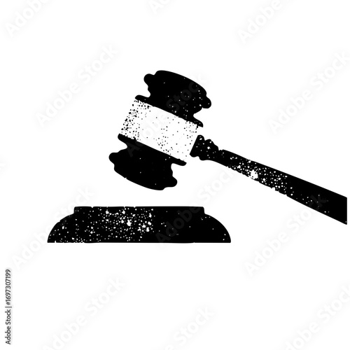 Vector Black Gavel Depicts Legal Justice
