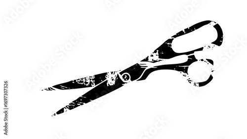 Vector Stylized scissors with a distressed texture.