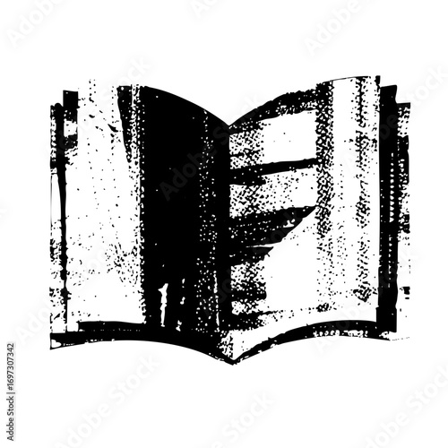 Vector Open book with textured pages
