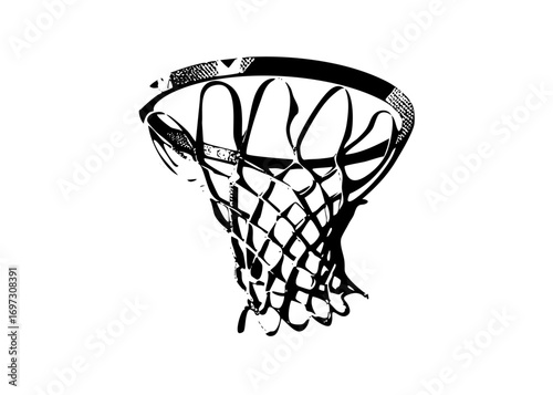 Vector Dynamic basketball hoop and ball vector .
