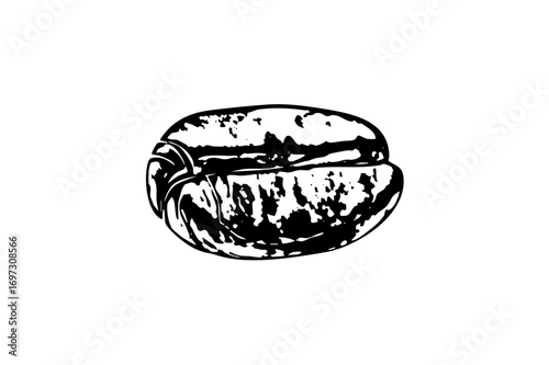 Vector Detailed of a classic hamburger with visible layers.